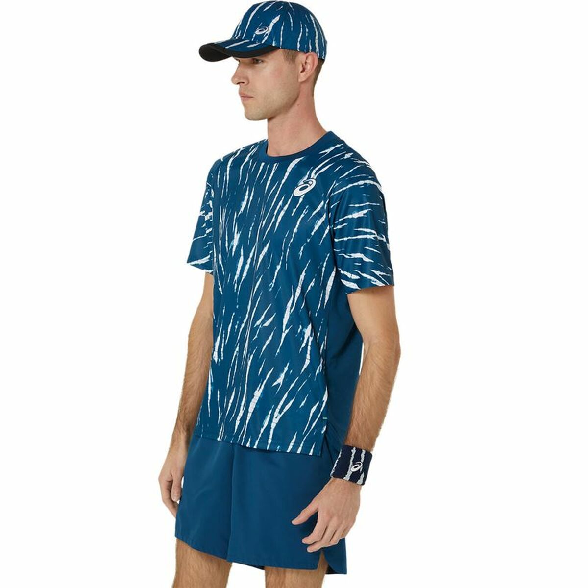 Short-sleeve Sports T-shirt Asics Game Ss Top Blue Tennis