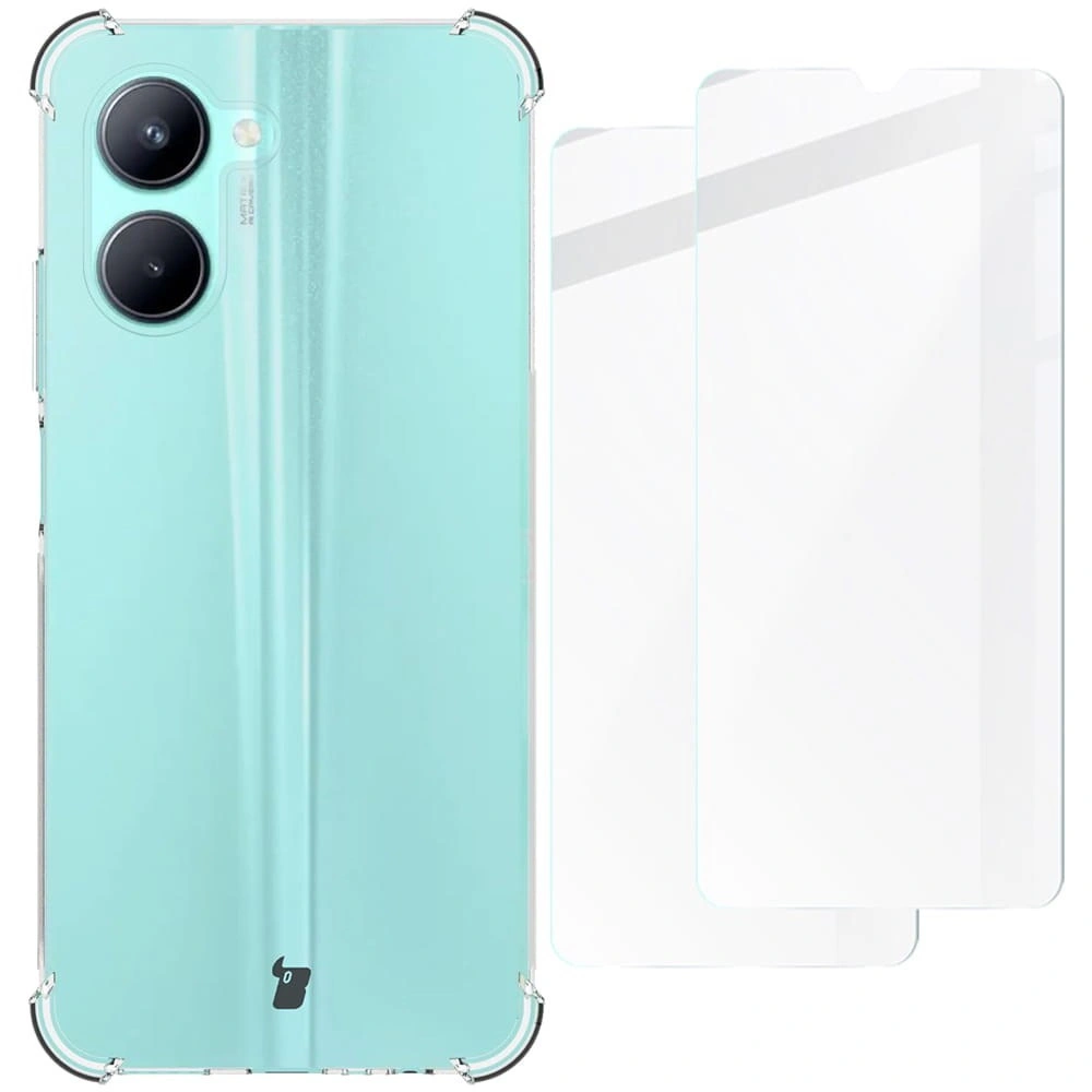 Bizon Case Clear Pack case + 2x screen glass Realme C33 clear