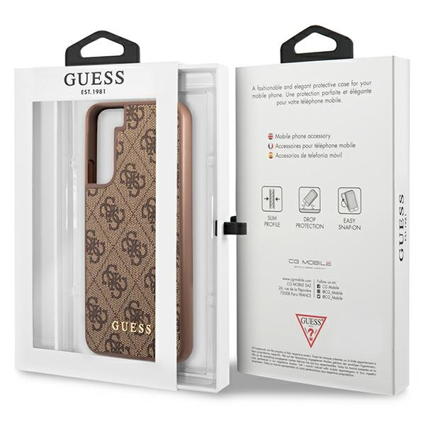 Guess GUHCS23SG4GFBR Samsung Galaxy S23 brown hard case 4G Metal Gold Logo