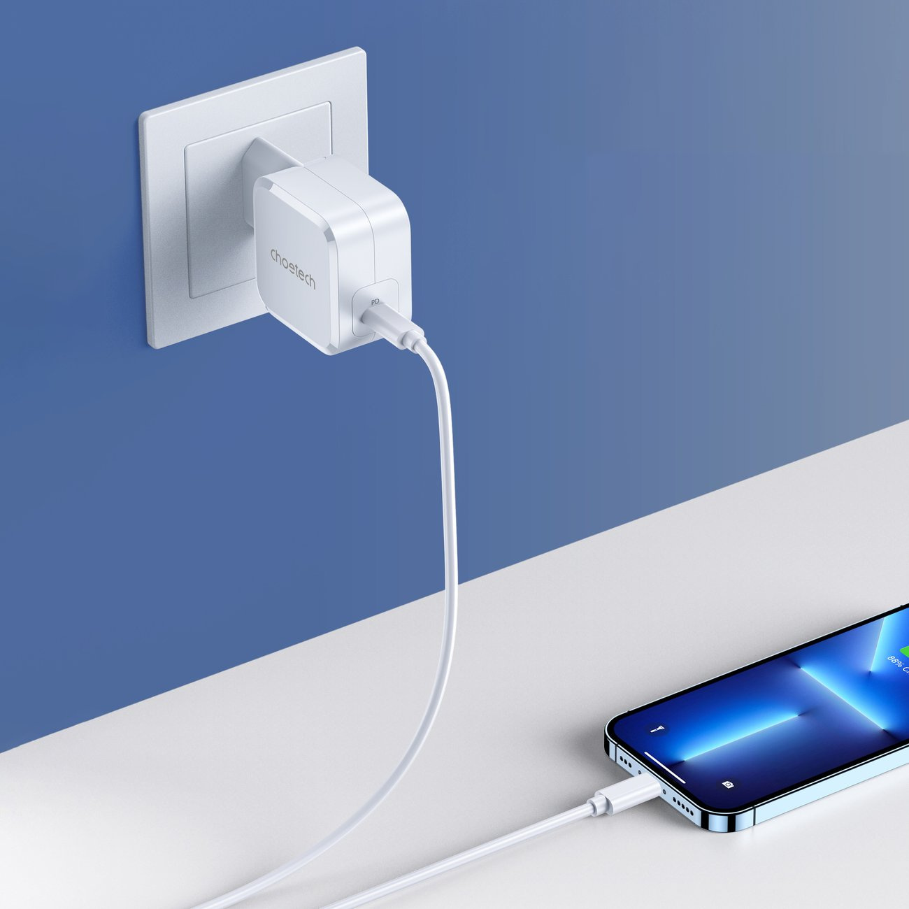 Choetech PD8007 Wall Charger USB-C 45W PPS/PD white