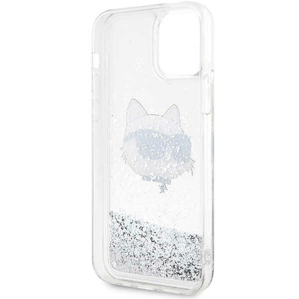 Karl Lagerfeld KLHCP12MLNCHCS Apple iPhone 12/12 Pro silver hardcase Glitter Choupette Head