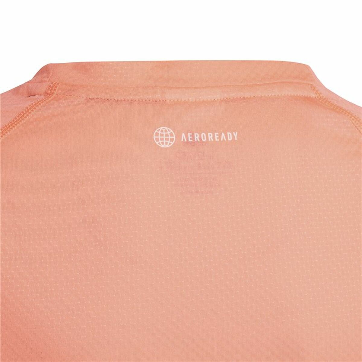 Child's Short Sleeve T-Shirt Adidas Aeroready Three Stripes Salmon