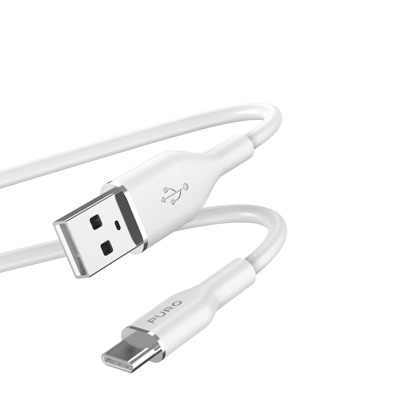 PURO ICON Soft Cable USB-C/USB-A 1.5m (White)