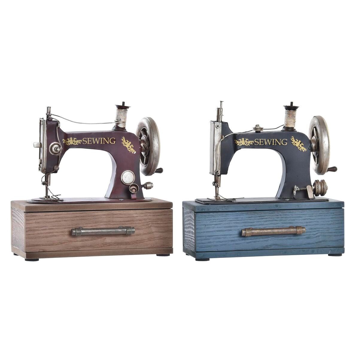 Decorative Figure DKD Home Decor Metal Wood (23 x 12 x 23,5 cm) (2 Units)