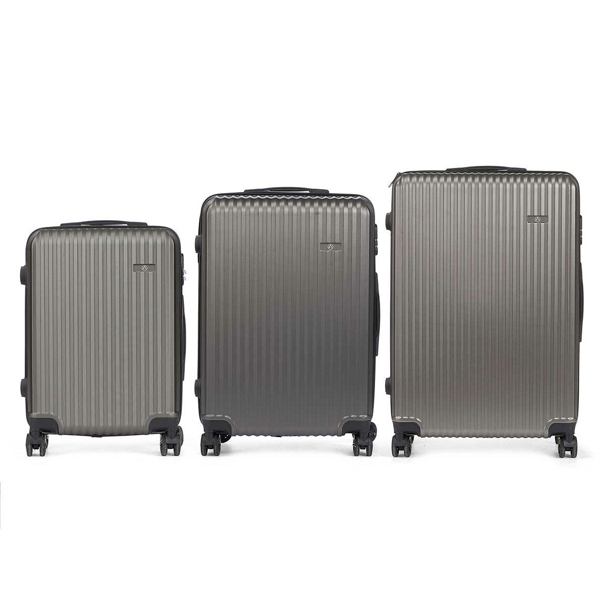 Set of suitcases Dark grey Stripes 3 Pieces