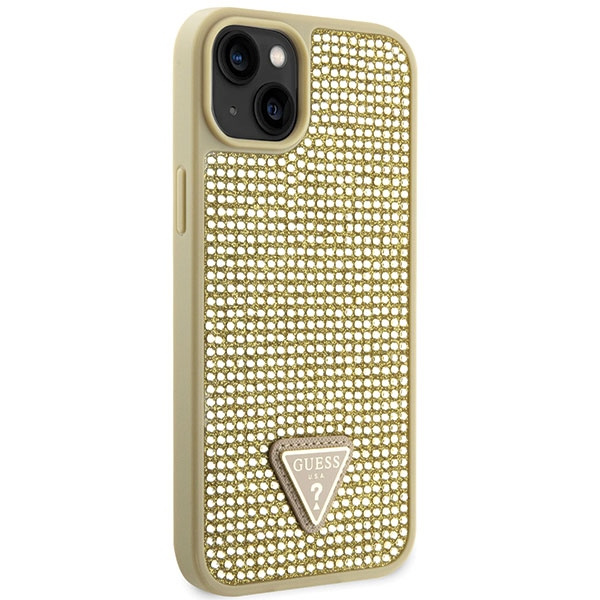 Guess GUHCP14SHDGTPD Apple iPhone 14 gold hardcase Rhinestone Triangle