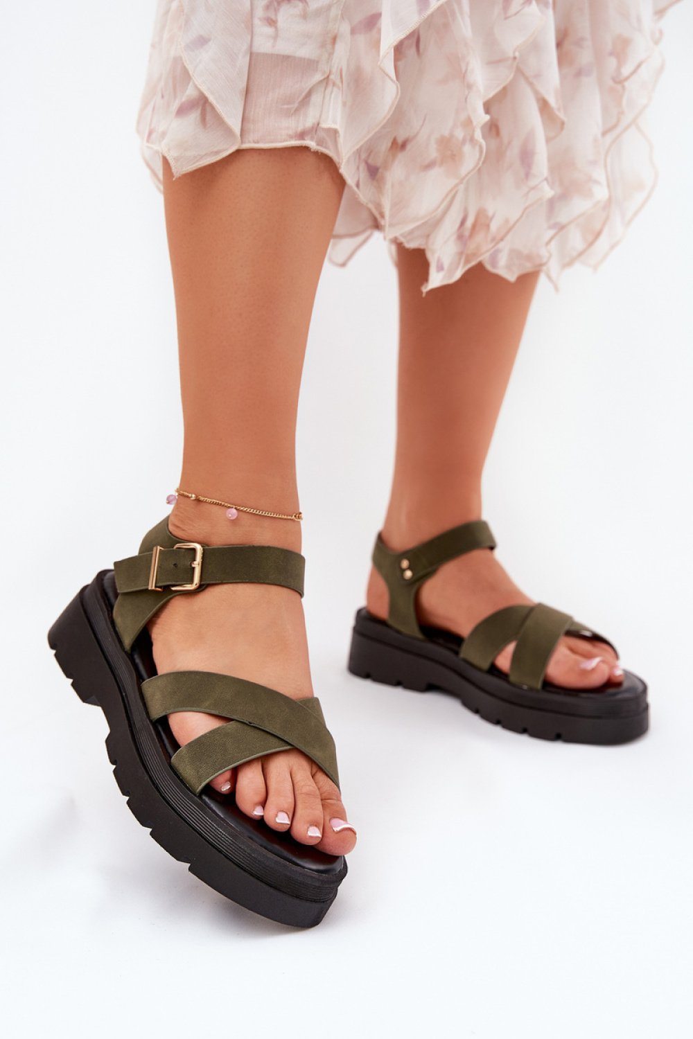  Sandals model Step in style  green