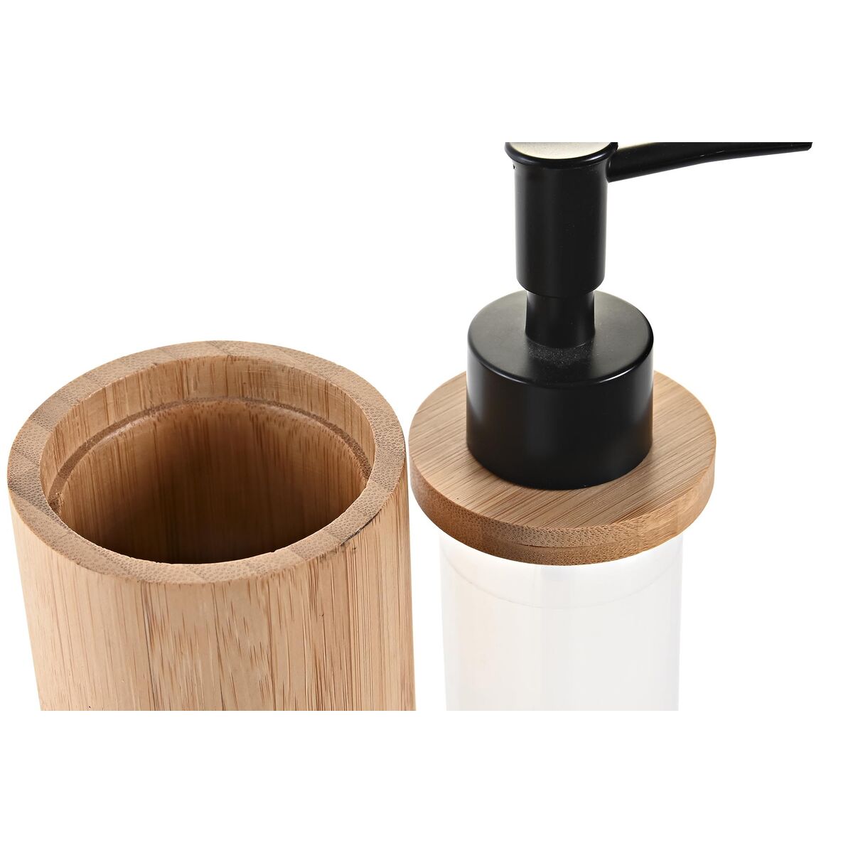 Dozownik mydła DKD Home Decor Czarny Naturalny Bambus polipropylen