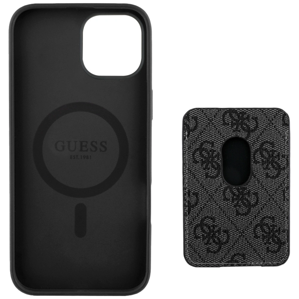 Guess 4G Stripes MagSafe Wallet Apple iPhone 15 black