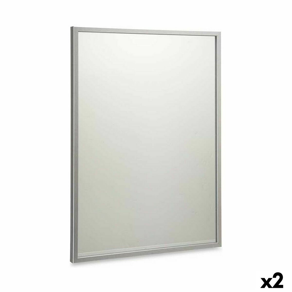 Wall mirror 50 x 70 cm Silver MDF Wood (2 Units)