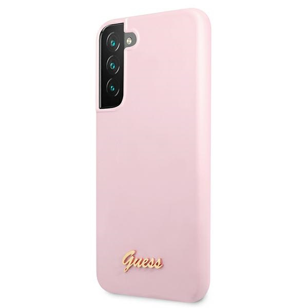 Guess GUHCS22MLSLMGLA Samsung Galaxy S22+ Plus lavender hardcase Silicone Script Metal Logo