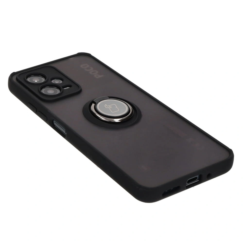 Bizon Case Hybrid Ring Xiaomi Poco X5 / Redmi Note 12 5G smoky with a black frame