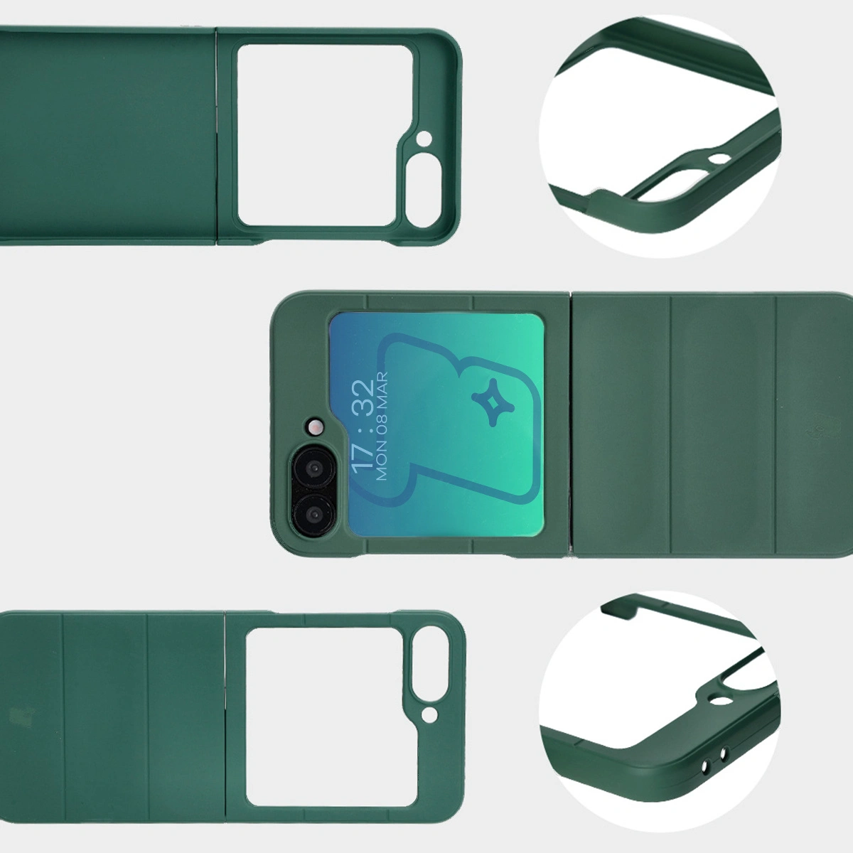 Bizon Case Tur Samsung Galaxy Z Flip6 dark green