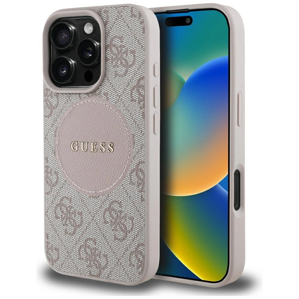 Guess 4G Circle Classic Logo MagSafe Apple iPhone 16 Pro pink