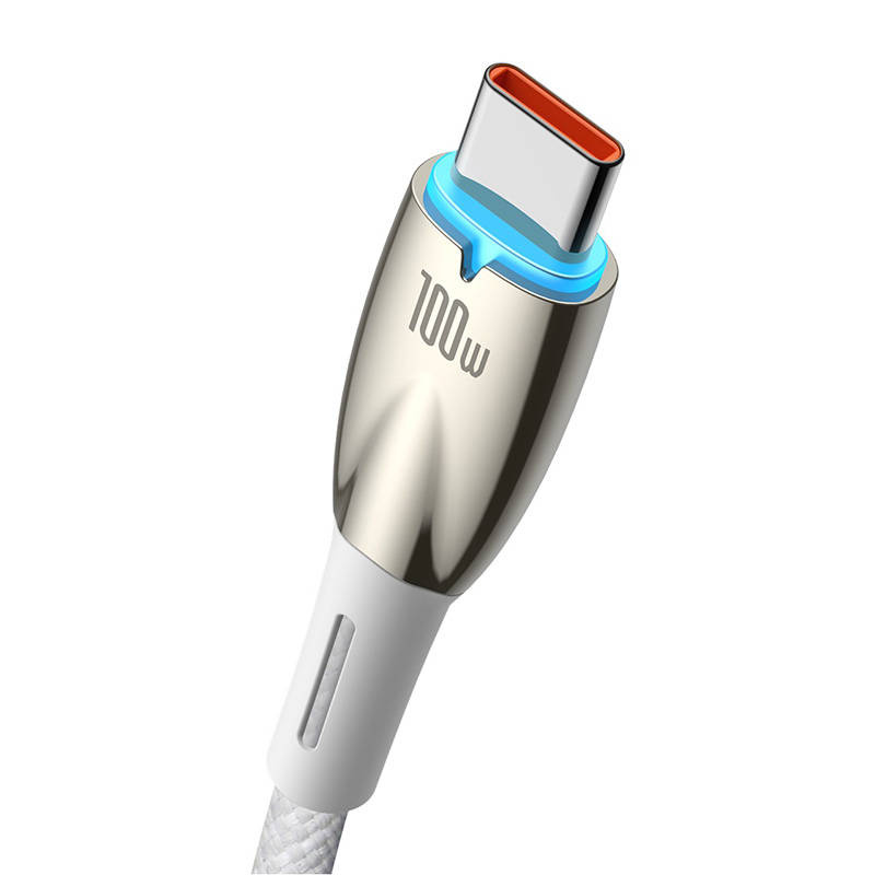 Baseus Glimmer USB/USB-C Cable 100W, 1m (white)