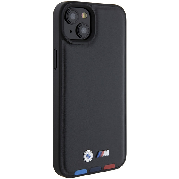 BMW BMHCP15M22PTDK Apple iPhone 15 Plus / 14 Plus Leather Stamp Tricolor black