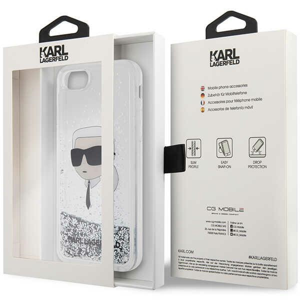 Karl Lagerfeld KLHCI8LNKHCH Apple iPhone SE 2022/SE 2020/8/7 silver hardcase Glitter Karl Head