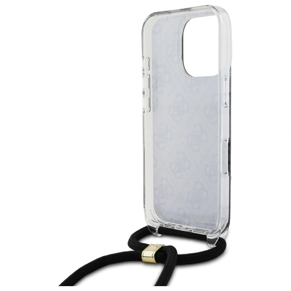 Guess GUHCP16LHC4SEK Apple iPhone 16 Pro hardcase Crossbody Cord 4G Print black