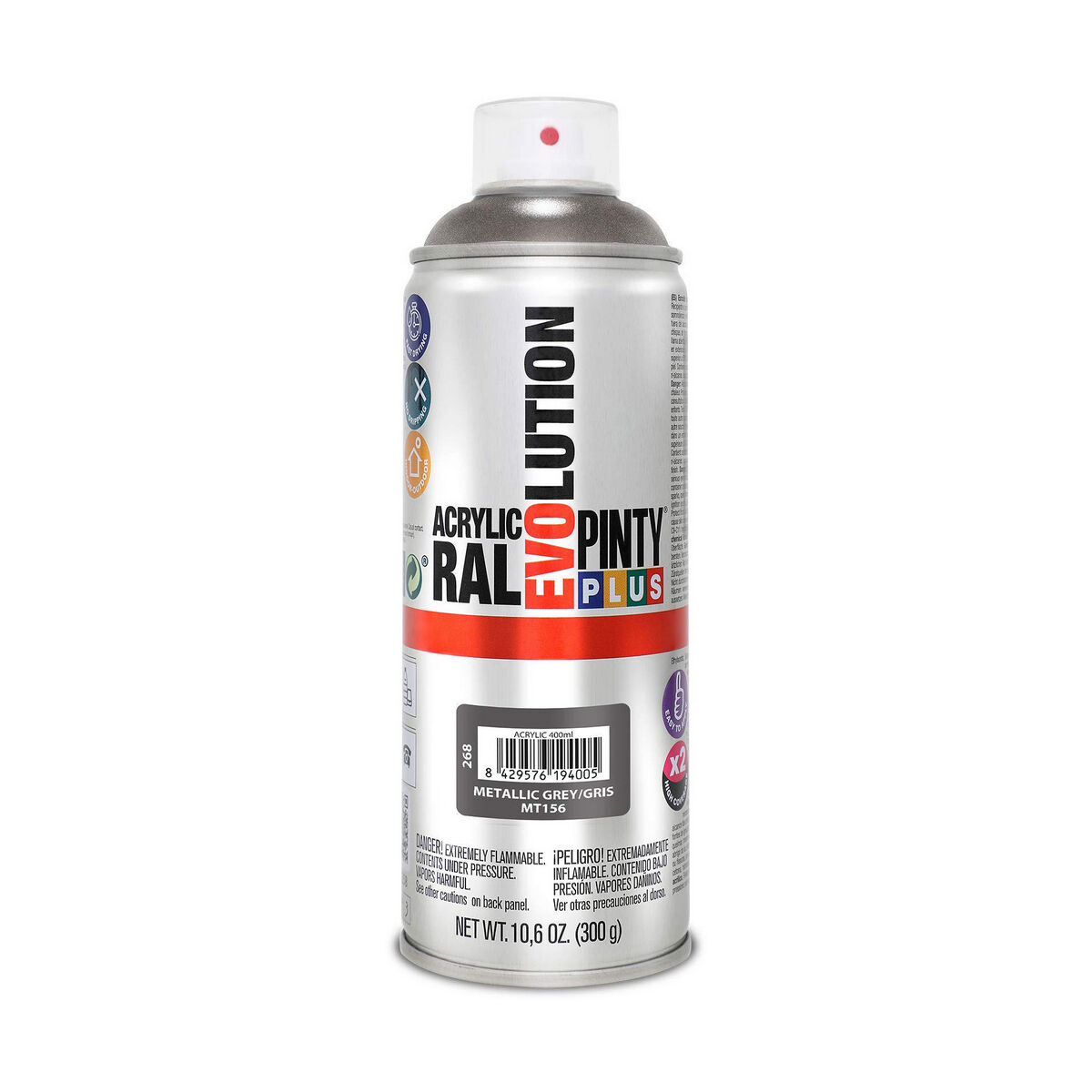 Sprühfarbe Pintyplus Evolution MT156 Metallic 400 ml Grau