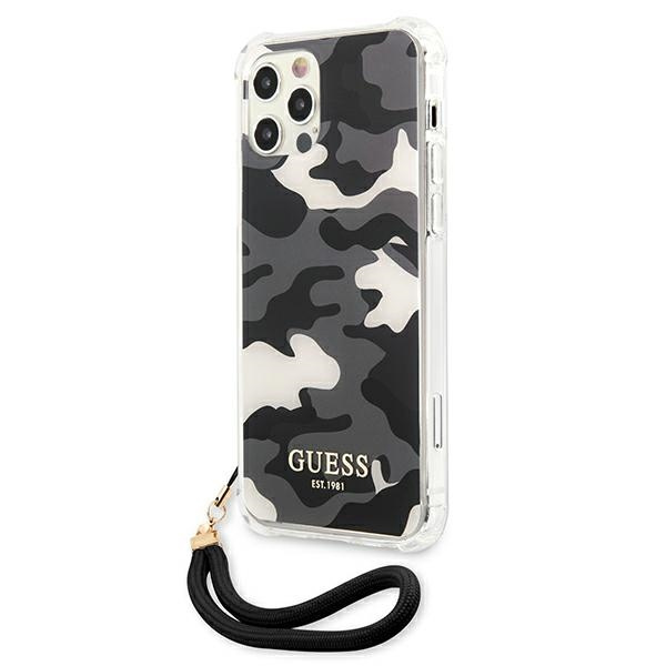 Guess GUHCP12MKSARBK Apple iPhone 12/12 Pro black hardcase Camo Collection