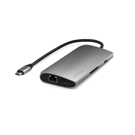 Satechi USB-C Multiport 8K adapter USB-C / USB-C, HDMI, 3xUSB-A 3.2 Gen 2 10Gbps, USB-A 3.2 Gen 1 5Gbps, SD/TF space gray