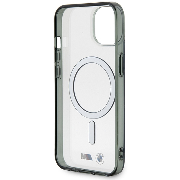 BMW BMHMP14MHCRS Apple iPhone 14 Plus transparent hardcase Silver Ring MagSafe