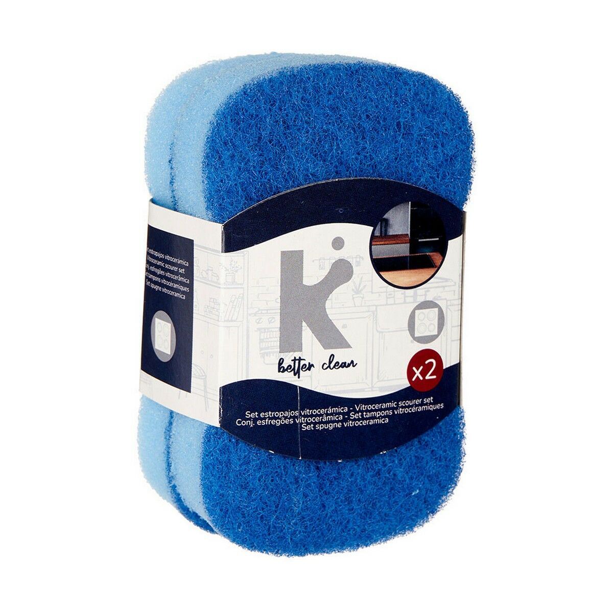 Set of scourers Blue Polyurethane (32 Units)