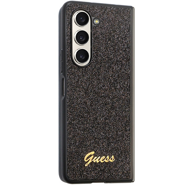 Guess GUHCZFD5HGGSHK Samsung Galaxy Z Fold 5 hardcase Glitter Script black