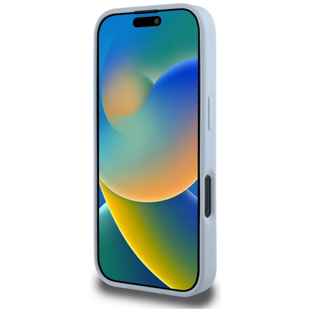 Guess Grained Big 4G Logo Small Classic Logo Apple iPhone 16 Pro Max blue