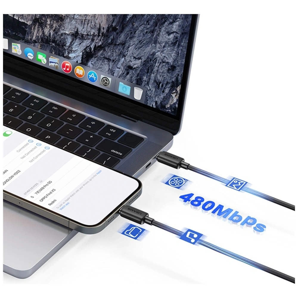 Kabel USAMS KY Series US-SJ696 60W USB-C / USB-C 2m biały