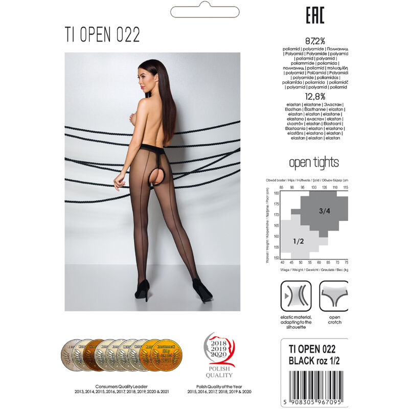 PASSION - TIOPEN 022 STOCKING BLACK 3/4 (20 DEN)