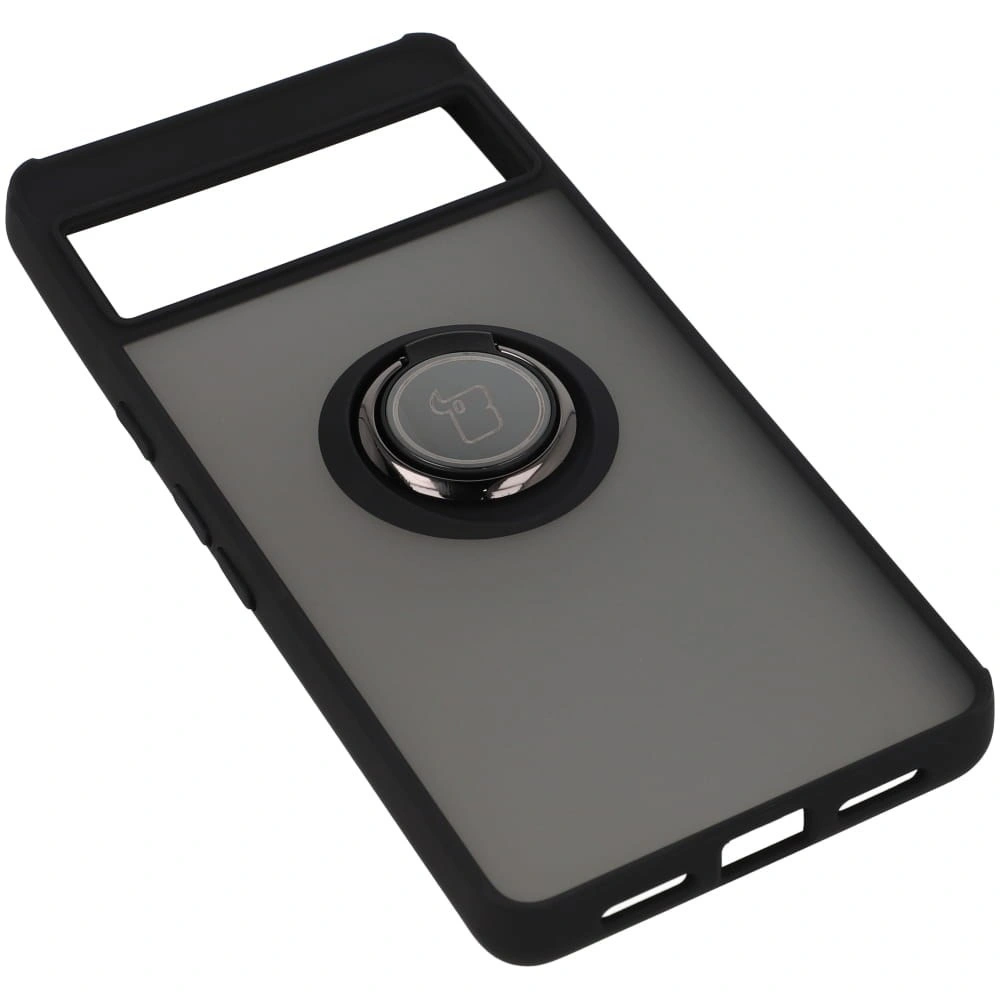 Bizon Case Hybrid Ring Google Pixel 7 smoky with a black frame
