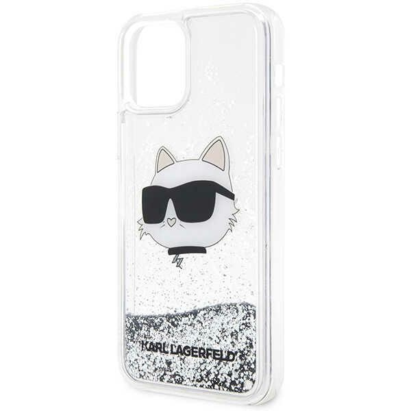 Karl Lagerfeld KLHCP12MLNCHCS Apple iPhone 12/12 Pro silver hardcase Glitter Choupette Head
