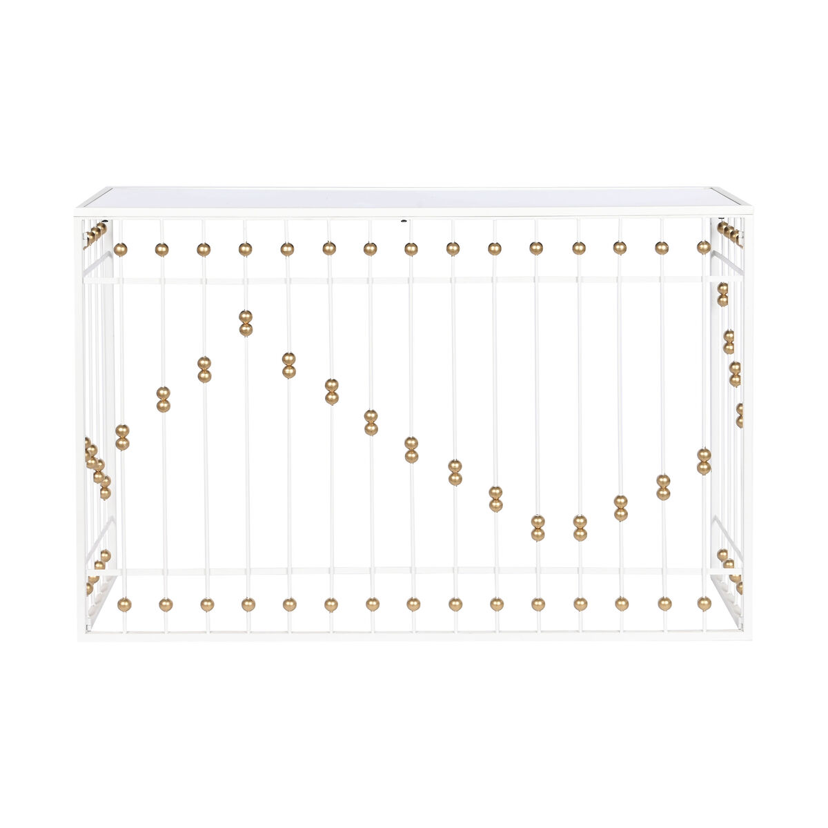 Occasional Furniture Home ESPRIT White Golden Mirror 120 x 40 x 80 cm