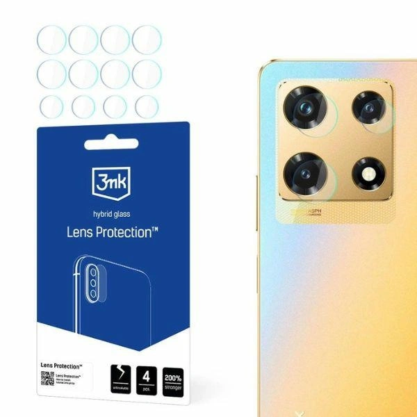 Hybrid glass for the camera lens 3MK Lens Protect Infinix Note 30 Pro [4 PACK]
