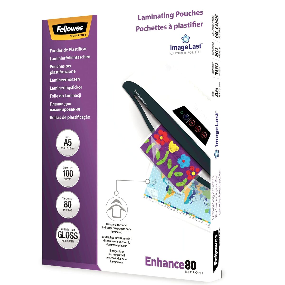 Laminating sleeves Fellowes ImageLast A5 100 Units A5 Transparent
