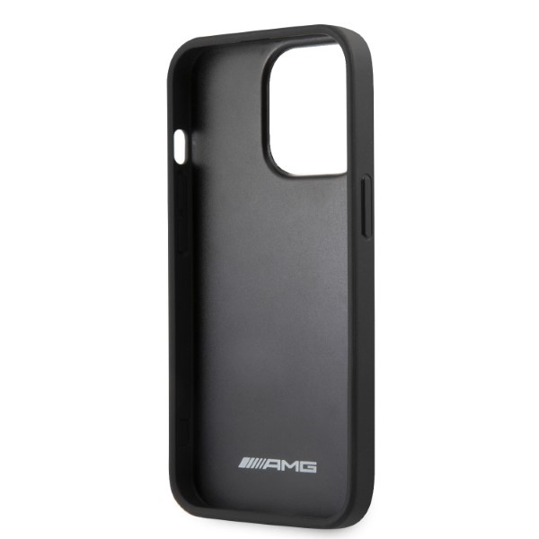 Mercedes AMG AMHCP13XOSDBK Apple iPhone 13 Pro Max black hardcase Leather Curved Lines