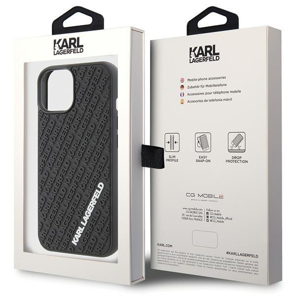 Karl Lagerfeld KLHCP15S3DMKRLK Apple iPhone 15 hardcase 3D Rubber Multi Logo black