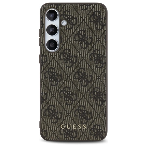 Guess GUHCS24FEG4GFBR Samsung Galaxy S24 FE hardcase 4G Metal Gold Logo brown