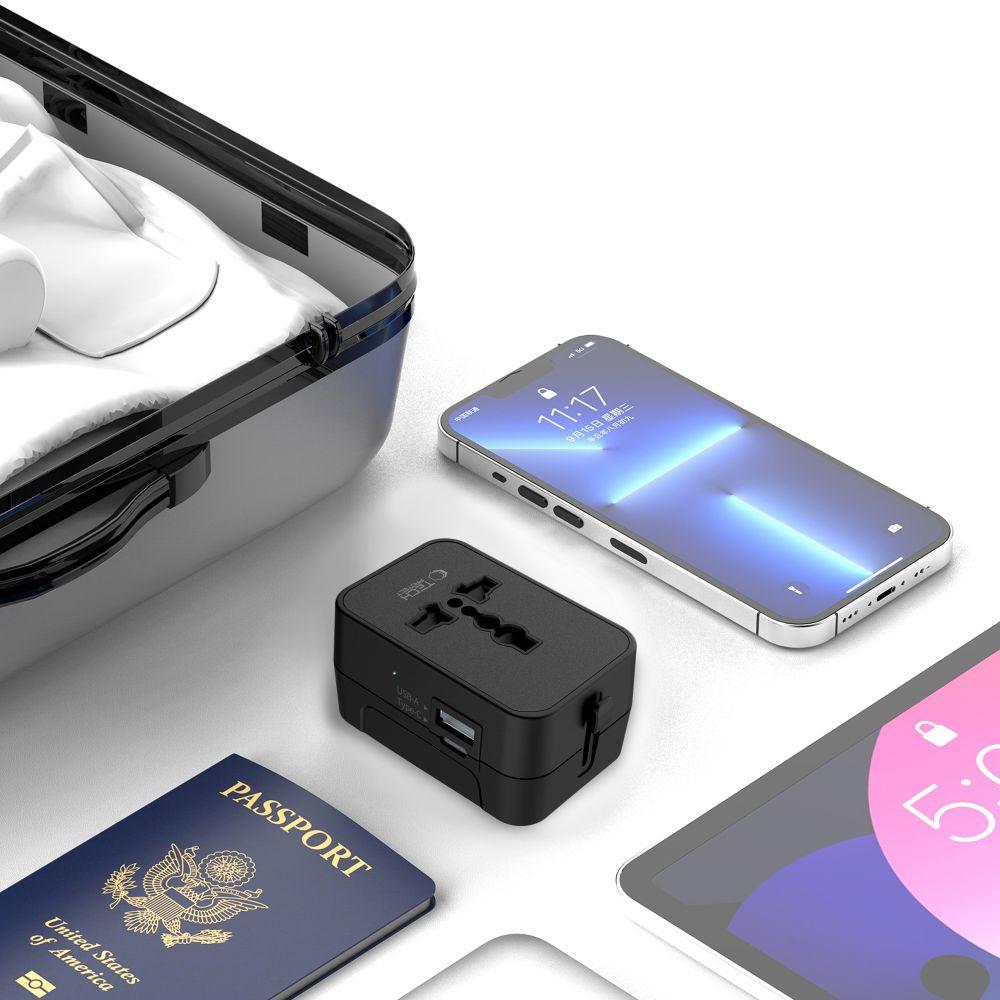 Adapter podróżny Tech-Protect TA300 Travel Adapter EU / UK / US / AU Black