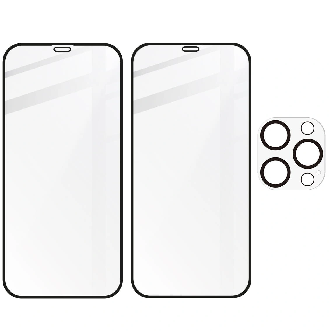 Bizon Glass Edge CF tempered glass - [2 PACK] + lens protection Apple iPhone 12 Pro black