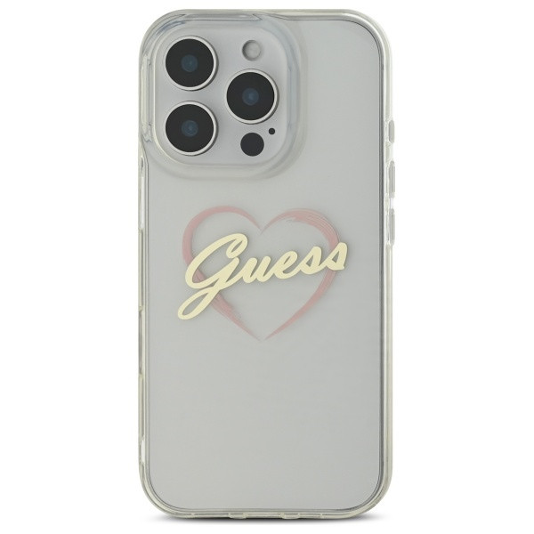 Etui Guess do Apple iPhone 16 Pro hardcase IML Heart przeźroczysty