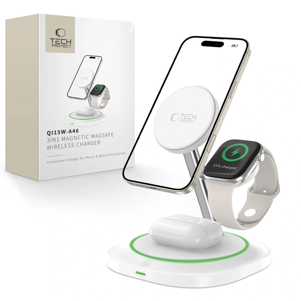 Tech-Protect QI15W-A46 Magnetic MagSafe Wireless Charger White