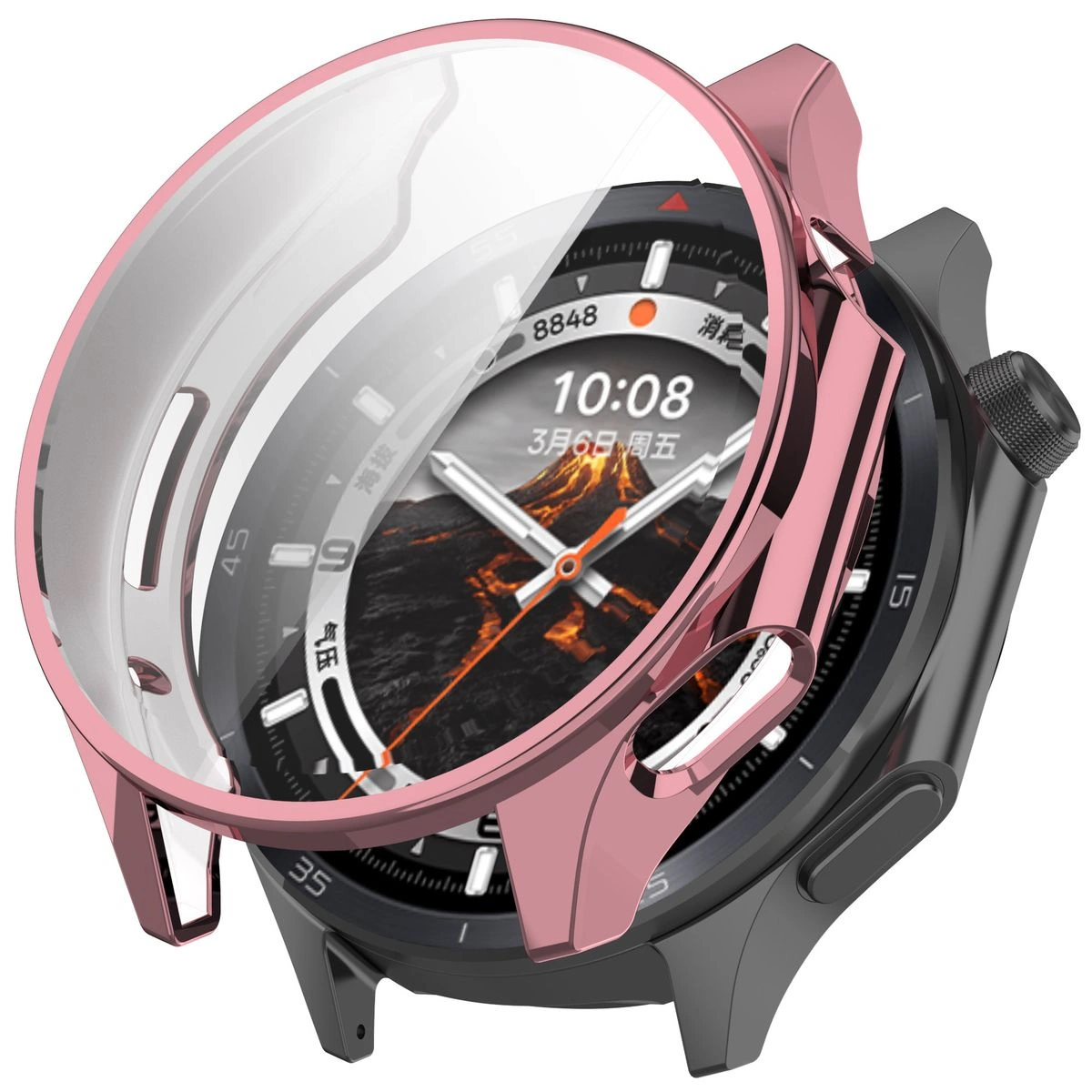Bizon Case Watch Felipe with screen protector for OnePlus Watch 3 / Oppo Watch X2 pink