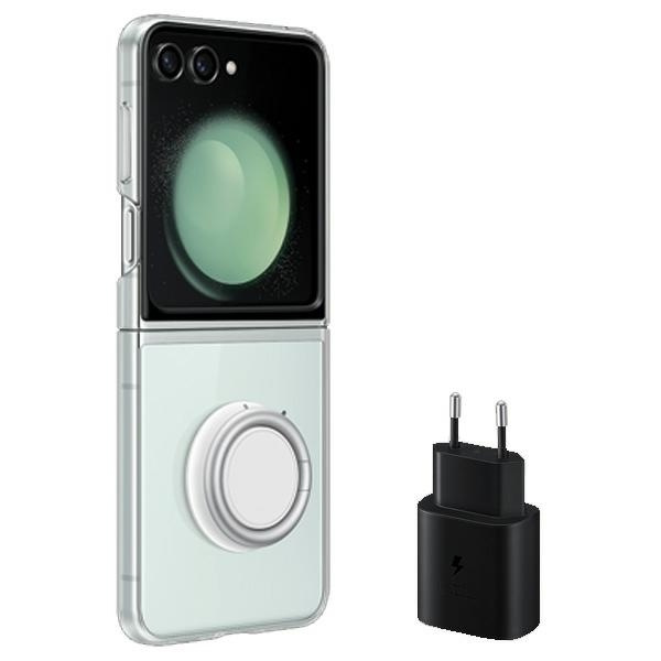 Samsung Galaxy Z Flip 5 EF-XF73KKTEGWW transparent Starter Pack + TA800 charger