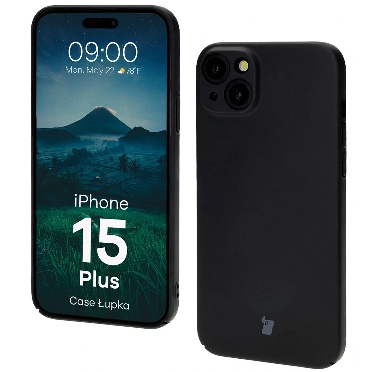 Etui Bizon Case Łupka do Apple iPhone 15 Plus czarne