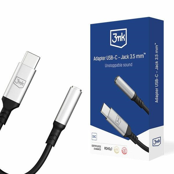 3MK Audio Adapter USB-C/mini jack 3,5 mm black