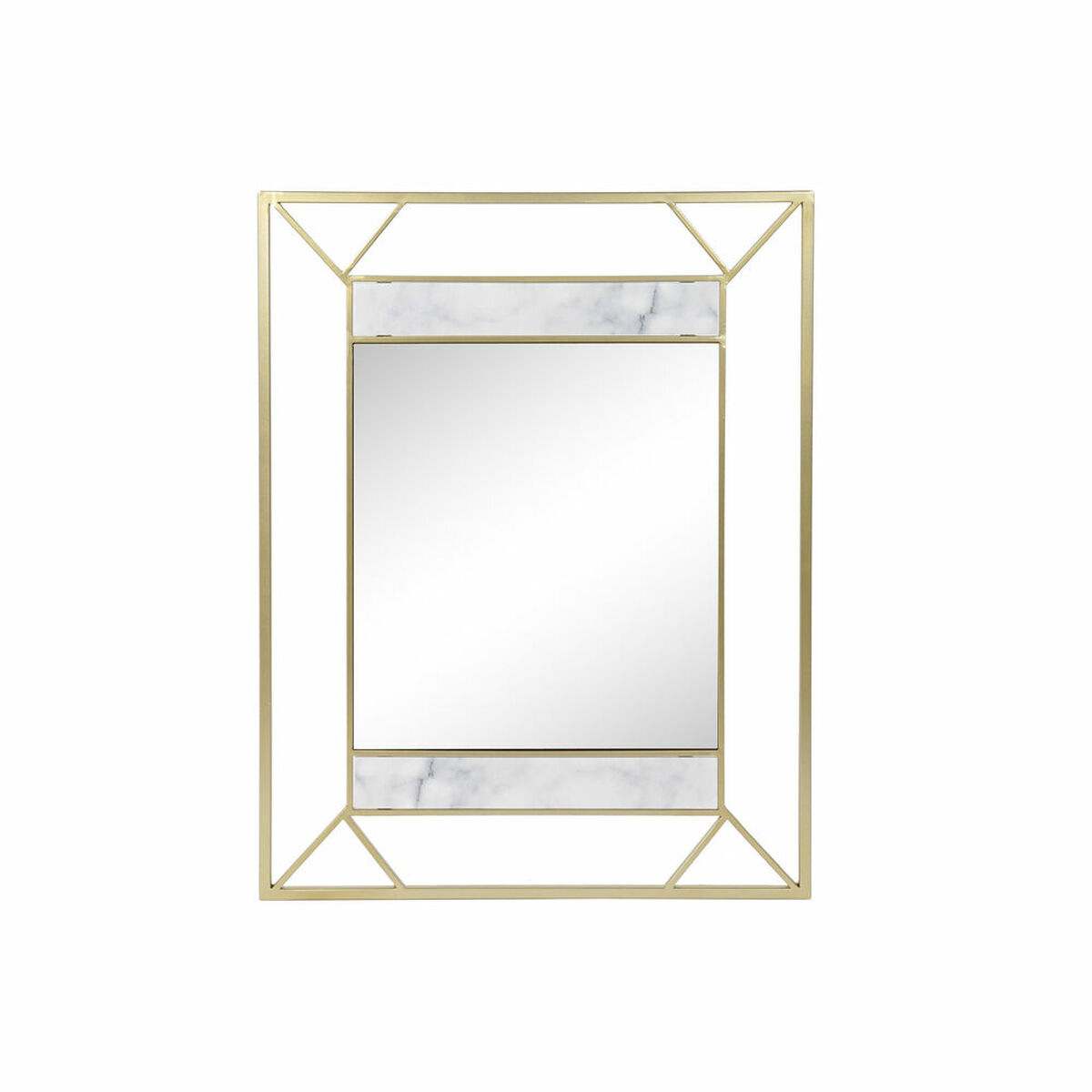 Lustro ścienne DKD Home Decor 60 x 1,5 x 80 cm Złoty (Odnowione A)