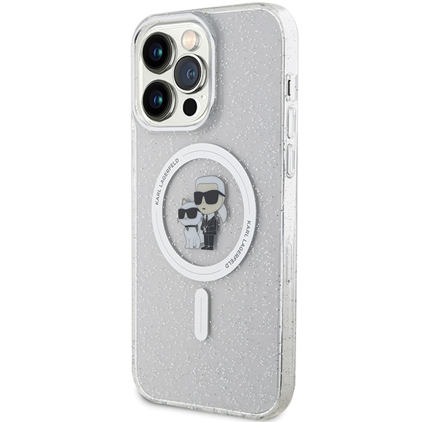 Karl Lagerfeld KLHMP15XHGKCNOT Apple iPhone 15 Pro Max hardcase Karl&Choupette Glitter MagSafe transparent