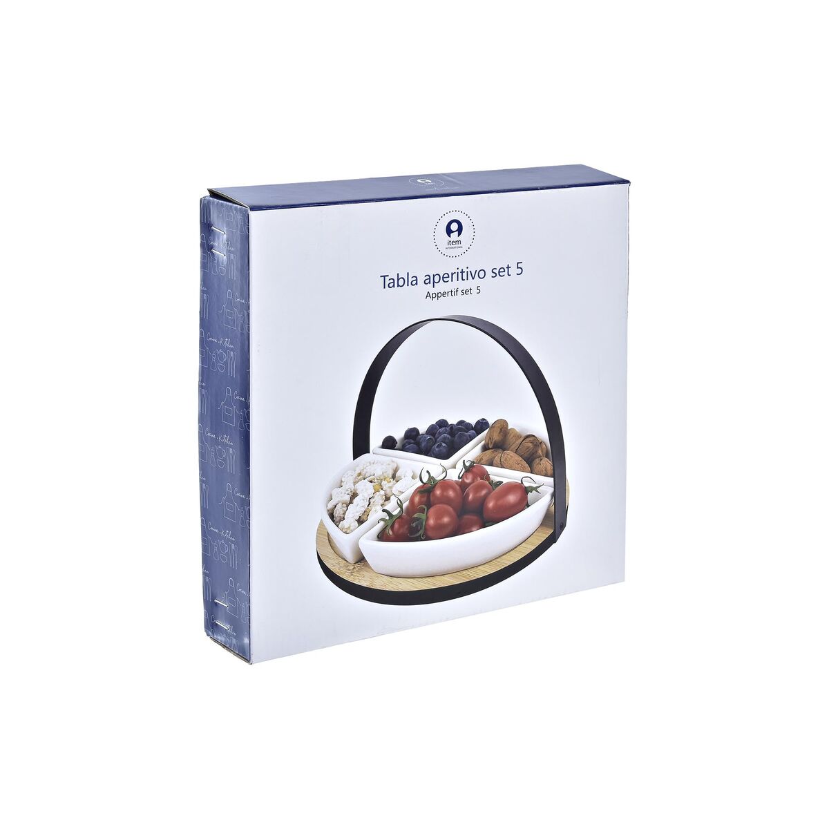 Appetizer Set DKD Home Decor 21,5 x 21,5 x 14 cm Metal Stoneware Loft